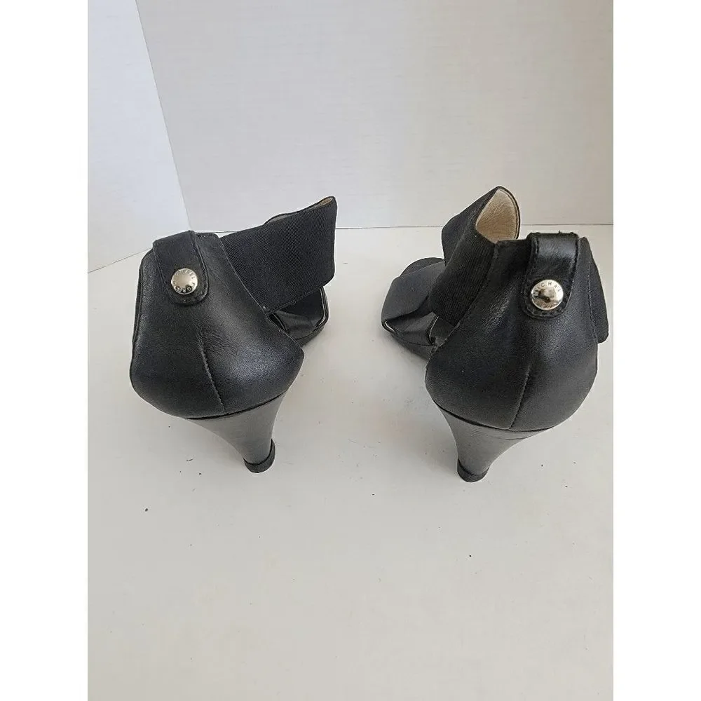 Michael by Michael Kors Women's Black  Odette Leather Cone Heel Sandals Size 8M - Picture 4 of 5